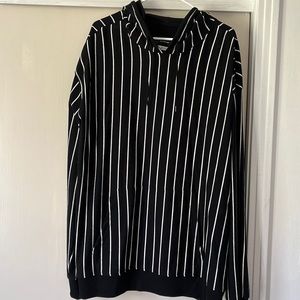 Black/White hoodie - stripped